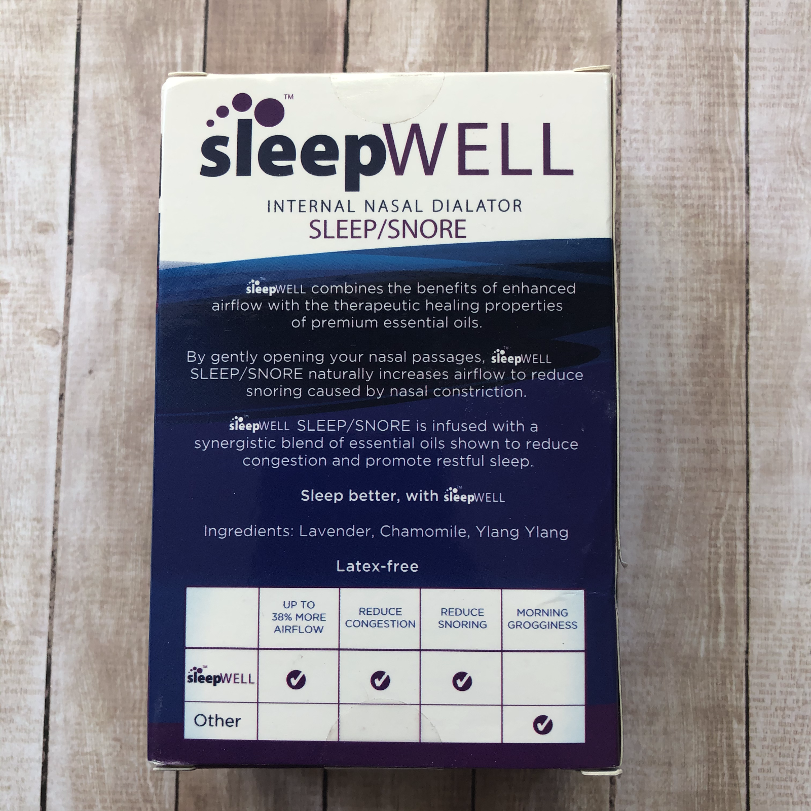 SleepWell Sleep Snore Internal Nasal Dilator Snoring Relief Contains 12