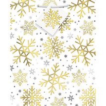Unique Silver and Gold Snowflake Medium Gift Bag, 7.25&quot; x 9&quot; - $23.23