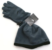 Nike Gray Fleece Beanie & Fleece Gloves Youth Boy's 8-20 NWT - $22.27
