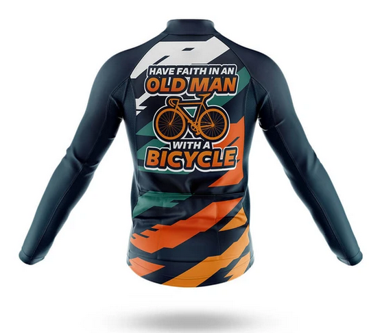 old man cycling shirt