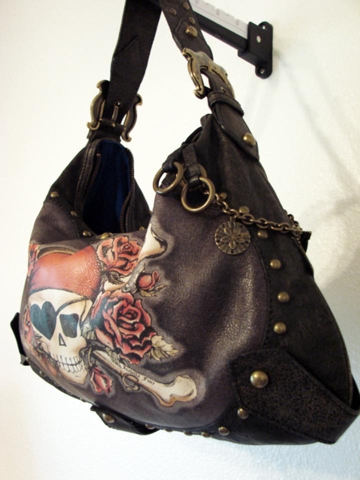 Isabella Fiore Skull Rose Tattoo Pirate "Buried Treasure" purse handbag