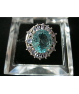 BLUE TOPAZ and IOLITE Cocktail RING set in Sterling Silver-Size 7 -FREE ... - $85.00