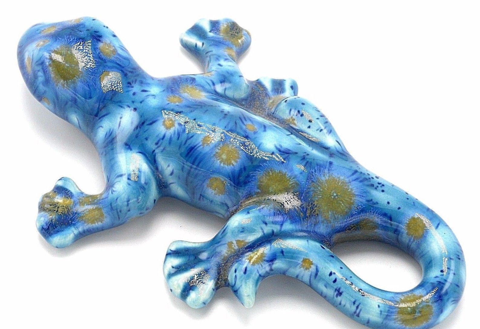 Ceramic Gecko Lizard Iguana Hanging Wall Decor for Patio Garden