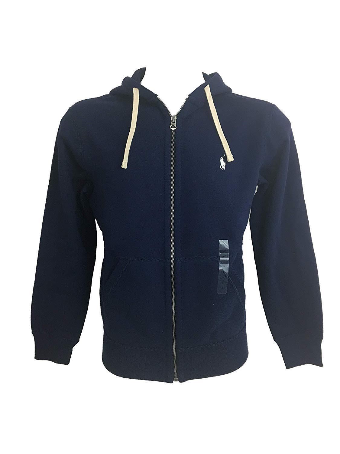 New XXL 2XL POLO RALPH LAUREN Mens full zip fleece hoodie jacket blue sweatshirt
