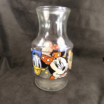 Disney 80s Glass Juice Carafe Mickey Minnie Donald Vase Pitcher UAJZA - $10.00