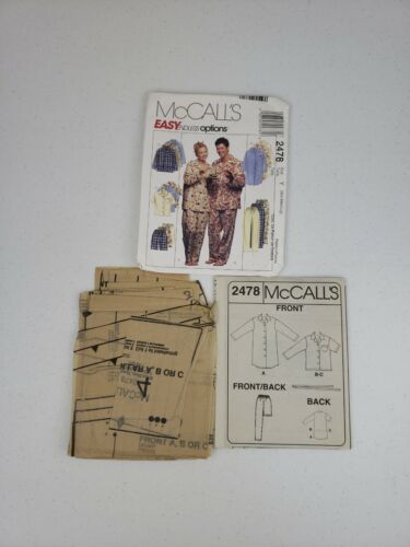 2478 P490 McCall's Easy Pajamas Nightshirts Shorts Unisex Sz Y S/M/L Ch 31.5-40" - $6.00
