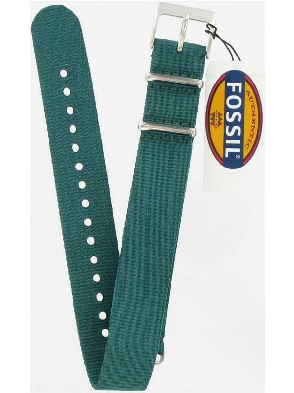 Primary image for Fossil Man's 18mm Teal Nylon Watch Band AMS186 