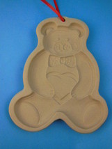 Pampered Chef Teddy Bear Cookie Mold 1991 Pottery Clay - $6.92