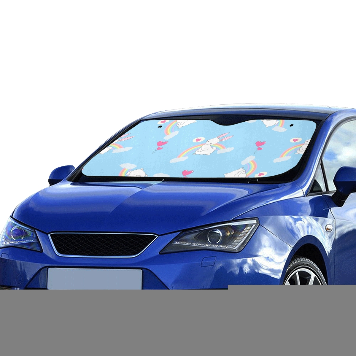 Car Windshield Sun Shade Funny Cartoon Cute Child Painting Weather