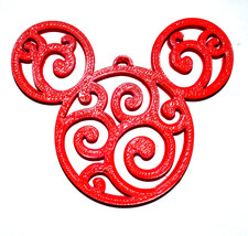 Mickey Themed Head Ears Swirl Design Christmas Ornament Made in USA PR22... - $4.99