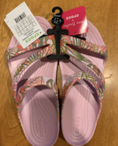 VERA BRADLEY Limited Edition Crocs Rain Forest Canopy Pink Shoes Sandals 7 NWT - $83.75