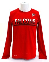 Nike Dri Fit Red NFL Atlanta Falcons Long Sleeve Athletic Shirt Men&#39;s NWT - $29.24