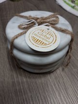 Round 4 Piece 4&quot; In Diameter White Marble Coasters Free Shipping - $22.99