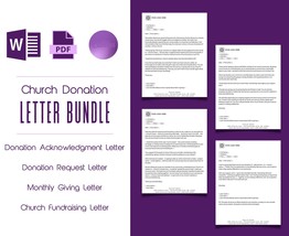 Church Donation Letter Bundle | Donation Acknowledgment | Donation Reque... - $7.97