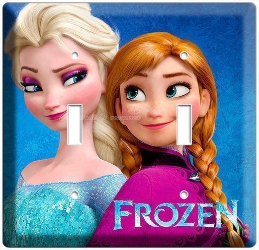 ELSA and ANNA DISNEY FROZEN SISTER LOVE DOUBLE LIGHT SWITCH WALL PLATE GIRL ROOM