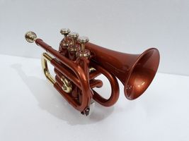 POCKET TRUMPET Bb PITCH BROWN WITH FREE HARD CASE + MOUTHPIECE - $127.00