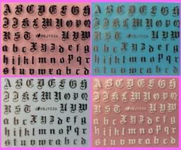 3D Nail Art Stickers Adhesive Transfer Alphabet Letter Series 4 Colors U... - $2.97