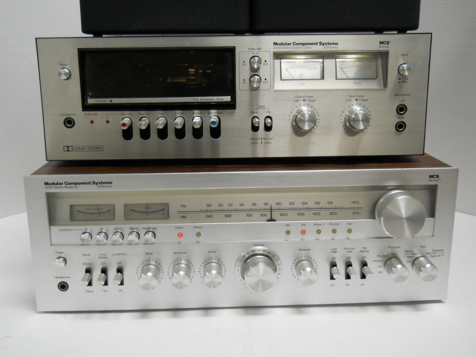 Modular Component Systems MCS 3233 Stereo Receiver with Casette Deck & Manuals Vintage Stereo