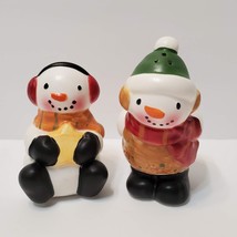 Snowman Salt and Pepper Shakers, Vintage Holiday Christmas Decor