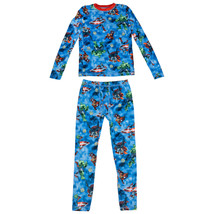 Marvel Avengers Heroes Action Stance All Over Youth 2-Piece Pajama Set Blue - $22.98