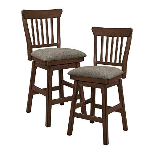 Homelegance ) Counter Height Swivel Chair (Set of 2) Brown Equipment