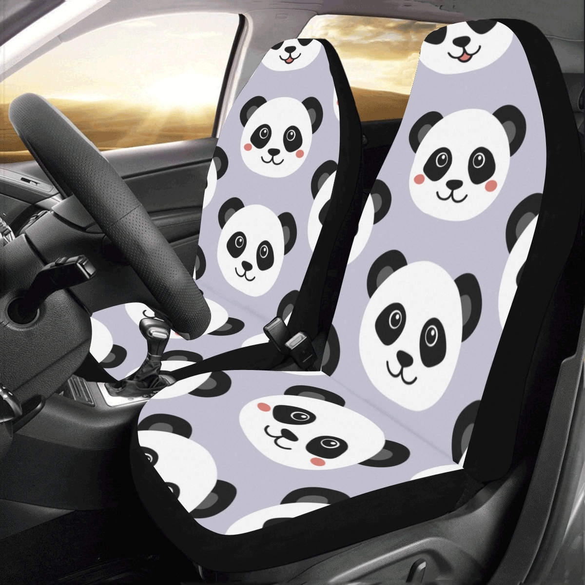 Kawaii Little Panda Head Lovely Universal Fit Auto Drive Car Seat ...