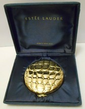 Estee Lauder Vtg Golden Alligator Pressed Powder Compact Translucent Ecru-01 - $59.95
