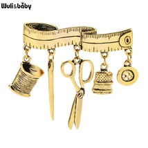 Vintage Tailor Scissors Brooch Pins Tailor Tape Tulers Tools Brooches Jewelry Gi - $7.73