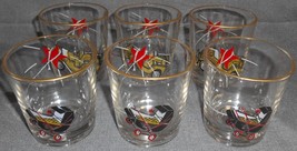 RARE Set (6) Federal HITCH YOUR WAGON TO A STAR Old Fashioned GLASS TUMB... - $31.67