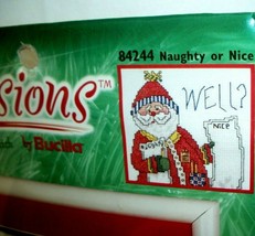 Vintage Bucilla Counted Cross Stitch Kit Christmas Santa Naughty Or Nice 5x7 New - $13.85
