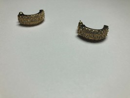 Vintage Roman Costume  Jewelry Earrings Gold Tone And Diamond Apperance - $10.24