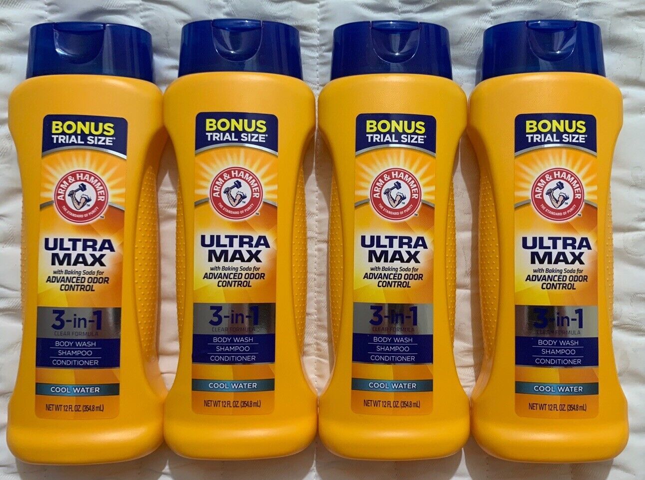 Primary image for 4x Arm & Hammer Ultra Max 3-in-1 Body Wash Shampoo Conditioner Cool Water 12 oz