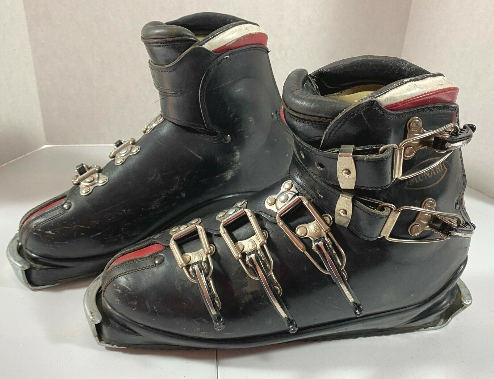 Vintage Munari Italy Leather Ski Boots Men's and similar items