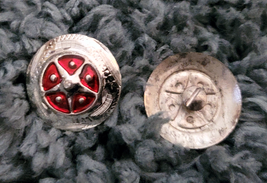 Silver Star Concho Red enamel accent NEW by Action Company 1 1/2" Set of 4 image 2