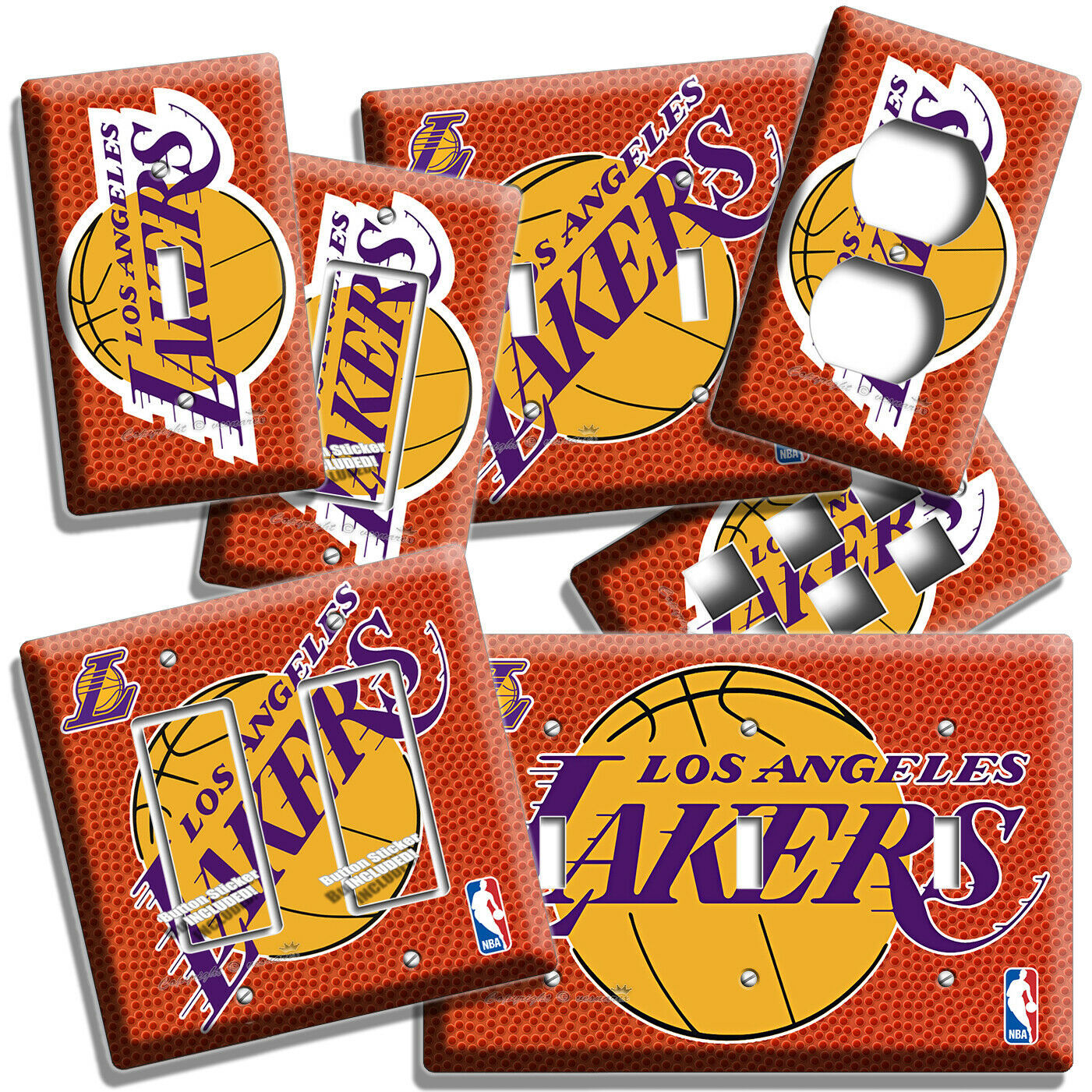 LOS ANGELES LAKERS TEAM BASKETBALL CHAMPION LIGHT SWITCH OUTLET WALL PLATE DECOR