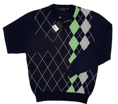 NEW Bobby Jones 1930 Sweater!  Navy With Argyle Pattern  Cashmere & Cotton  Soft - $59.99