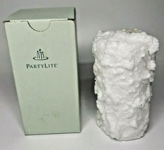 PartyLite Snow Pillar Candle White 3 x 6 Round Textured Retired NIB P2F/... - $24.99