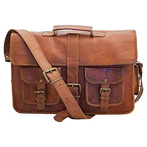 TUZECH Buffalo Hunter Leather Bag Messenger Satchel Bag- Fits Laptop ...