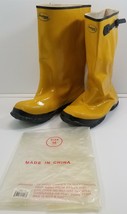 14MI) 1 Pair Comfit-Wear Slush Over Boots Rubber Yellow Waterproof Size 14 - $19.79