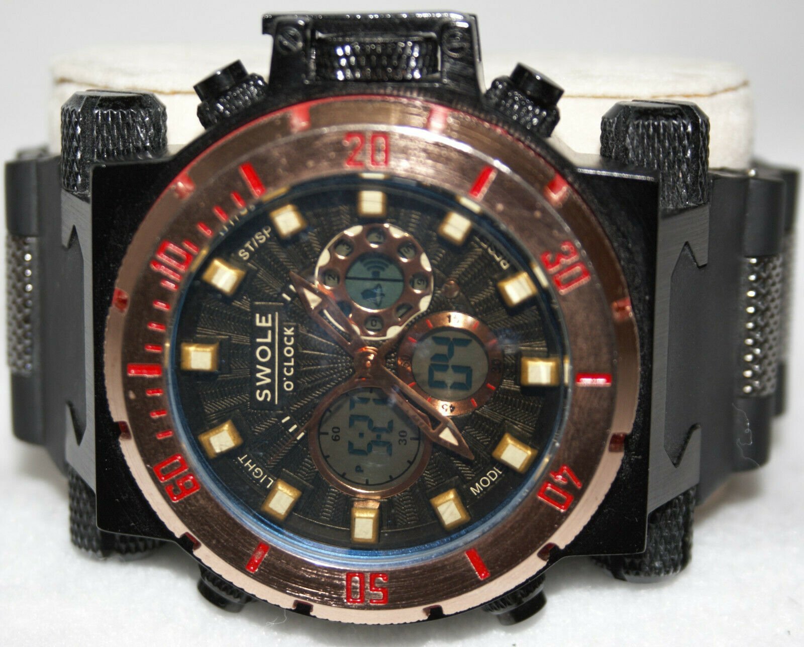 Swole O Clock Men's Watch Black Rose Gold Wristwatches