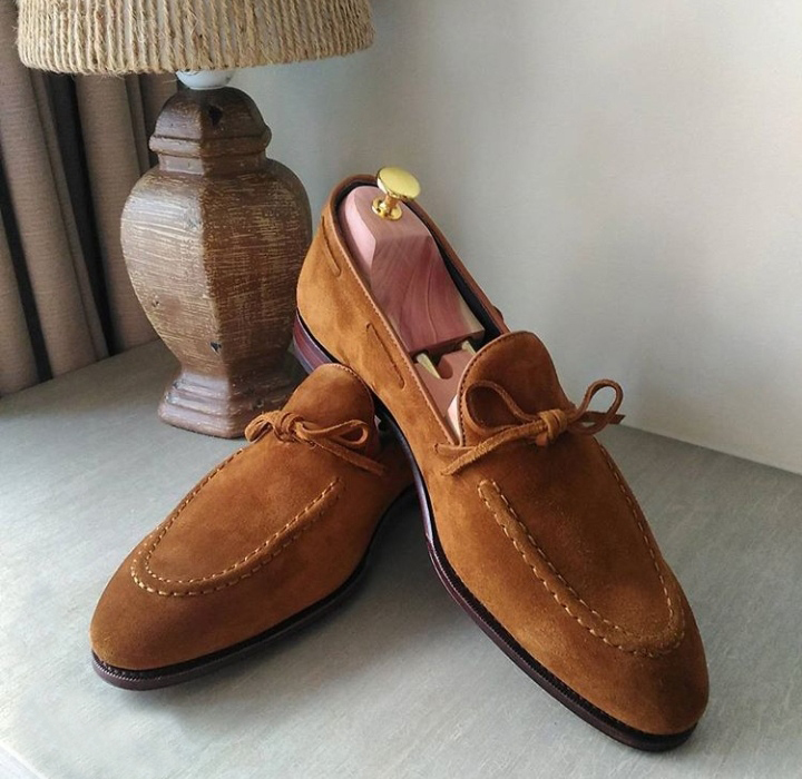 New Handmade Men's Oxford Tassels Shoes, Men's Tan Brown Suede Loafer ...