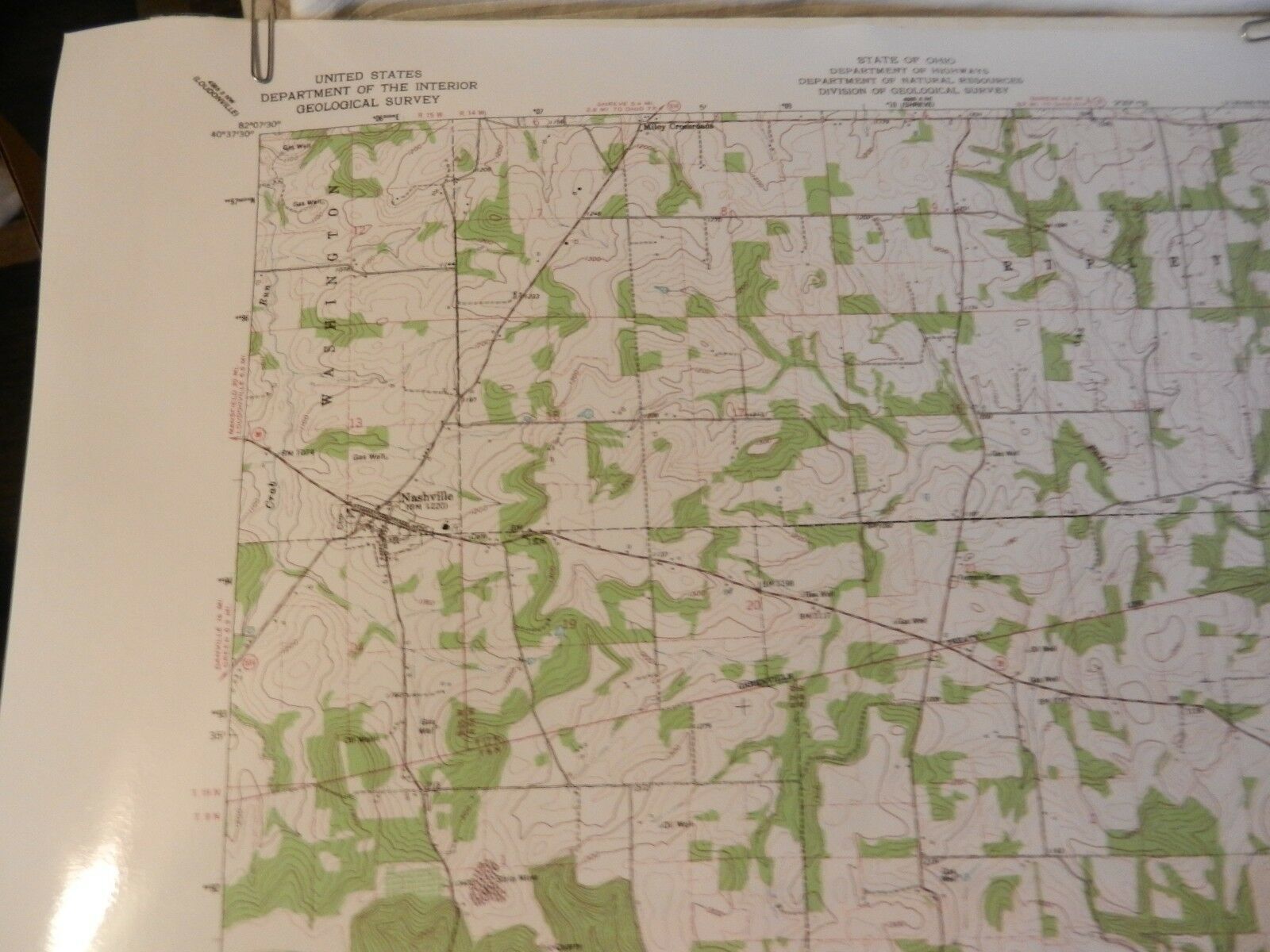 State of Ohio, Glenmont Quadrangle Topographic Map Laminated Holmes County Geography & History