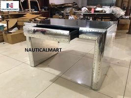 NauticalMart Streamline Desk Aviator Table Home Decor with Drawer image 3