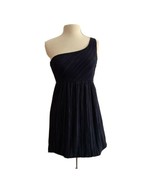 Forever 21 One Shoulder Cocktail Dress Size M Navy Blue Micro-Pleat Abov... - $21.73