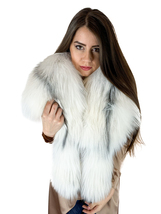 Arctic Marble Fox Fur Stole 47' (120cm) + Tails as Wrisbands Saga Furs Big Scarf image 3