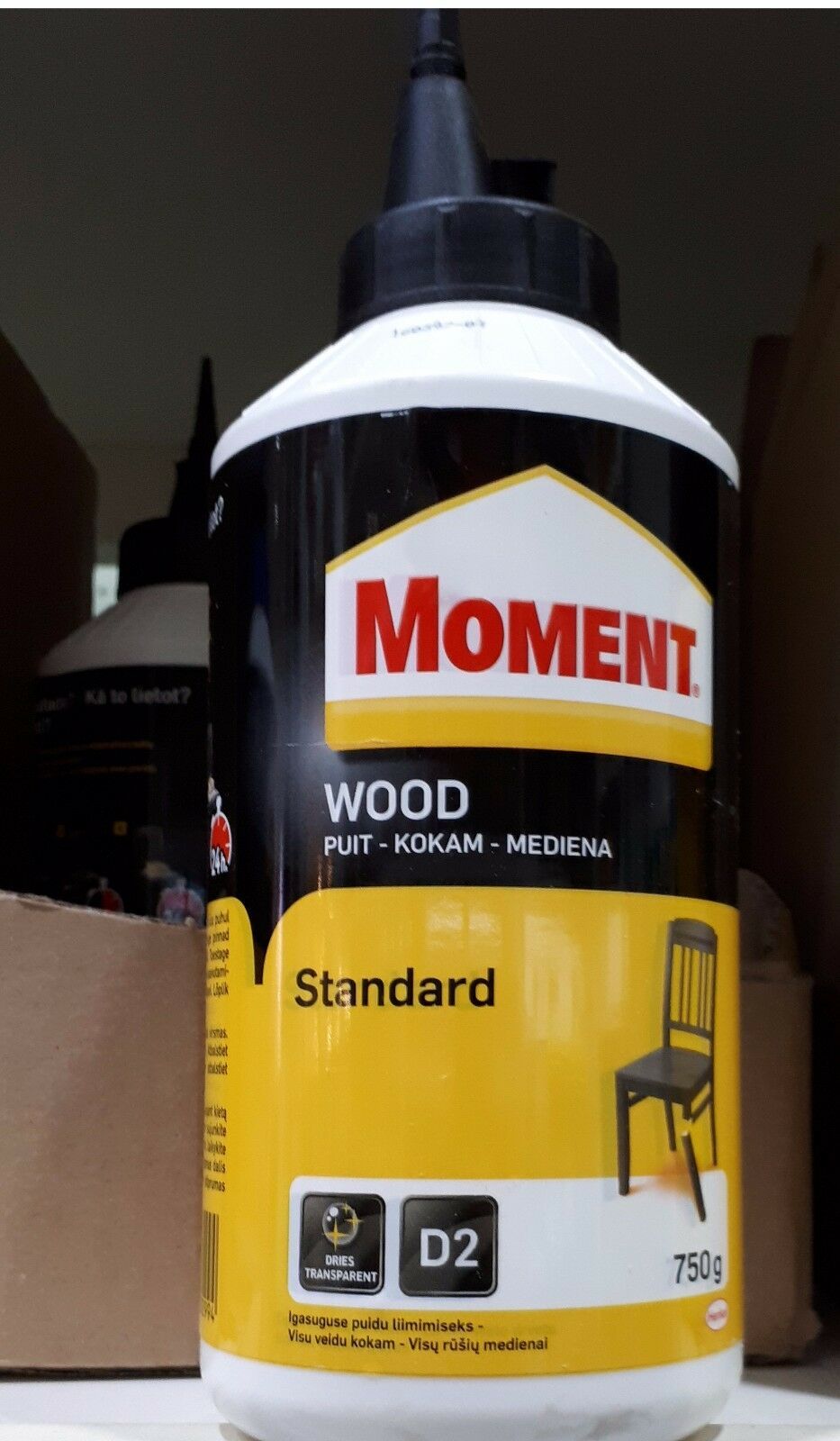 HENKEL MOMENT WOOD STANDARD GLUE 750g FAST STRONG BOND HANDY BOTTLE ADHESIVE Liquid Glues