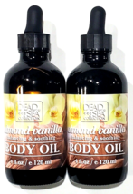 2 Bottles Dead Sea Collection Almond Vanilla Balancing Soothing Body Oil 4 Oz.