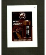 2016 Wacky Packages Baseball Series 1 Sepia Sticker "BAT-TERY WING POWERED" #77 - $1.00