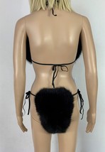 Fox Fur Bikini Double Sided Fur Two Pieces Bikini Fur Top And Panties Black Fur image 7