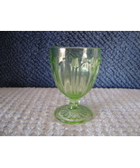 Green Vaseline glass footed cordial glass. - $10.00